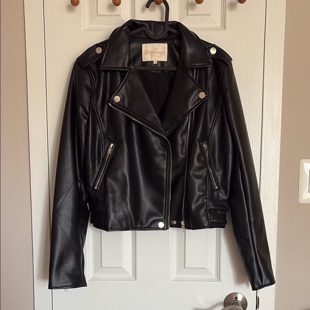 Faux Leather Biker Jacket (new but no tags)